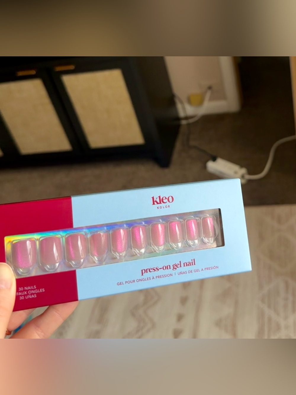 Cat eye Pink Press-On Gel Nails - 12-Count